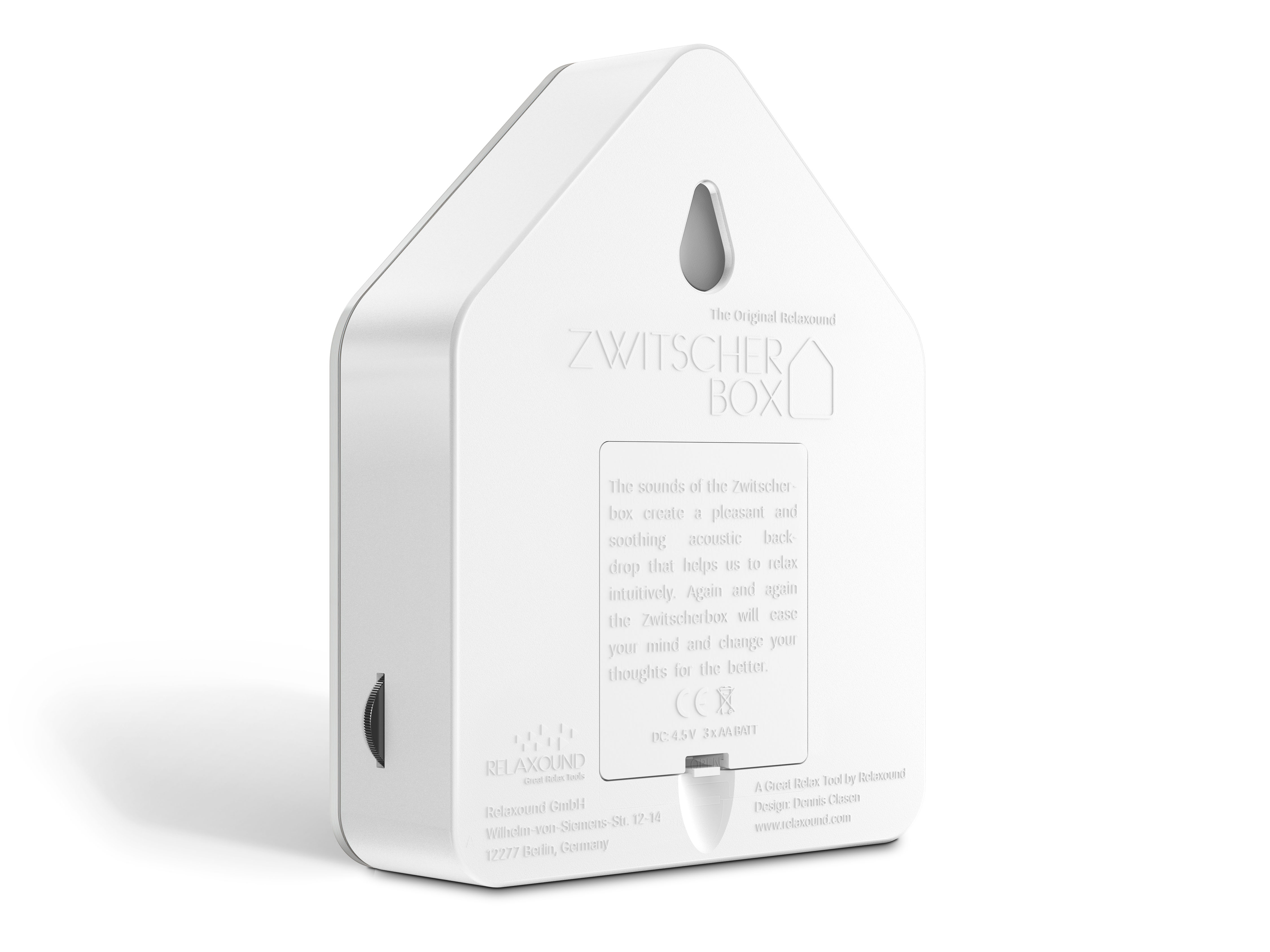 Zwitscherbox Classic – Scatola Sonora Con Sensore Di Movimento, Canto Degli Uccelli, Volume Regolabile, Batterie Incluse, Design In Legno Noce E Bianco, Made In Germany