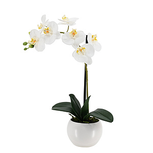 Kunstblumen Orchidee getopft wei�